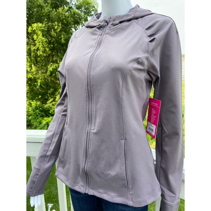 Yogalicius Full Zip Jacket with hoodie frosted lilac SZ XS * wom166