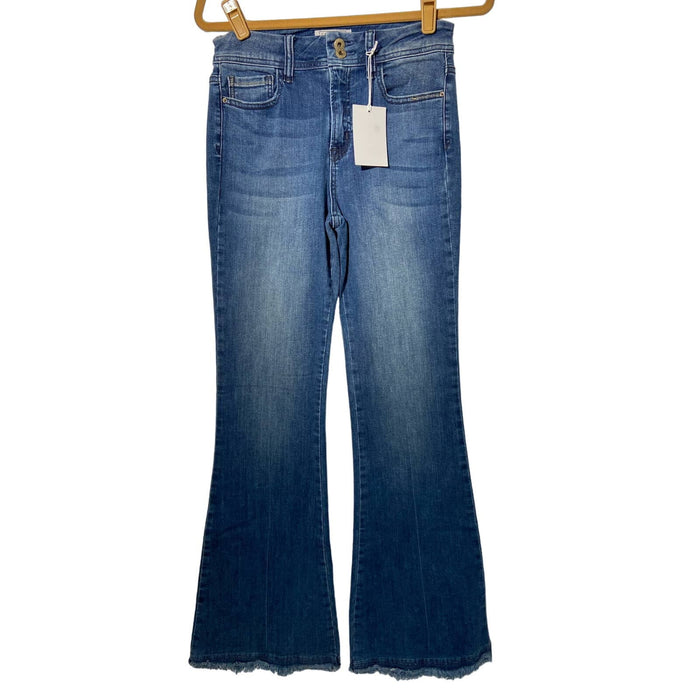 Closette Chic Sneek Peek Wide Leg Denim Jeans - Size 7/W28 Retro Style wom 223