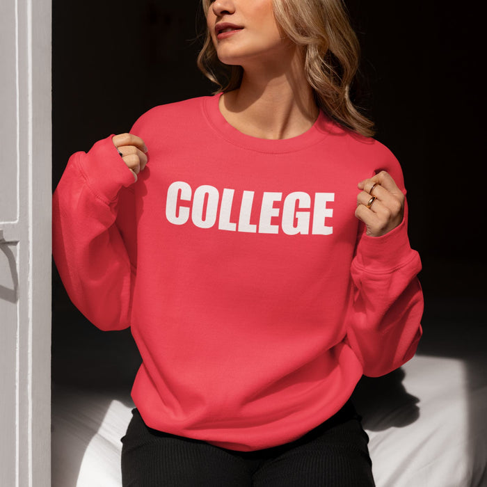 College Long Sleeve Pullover Graphic Crewneck Sweatshirt
