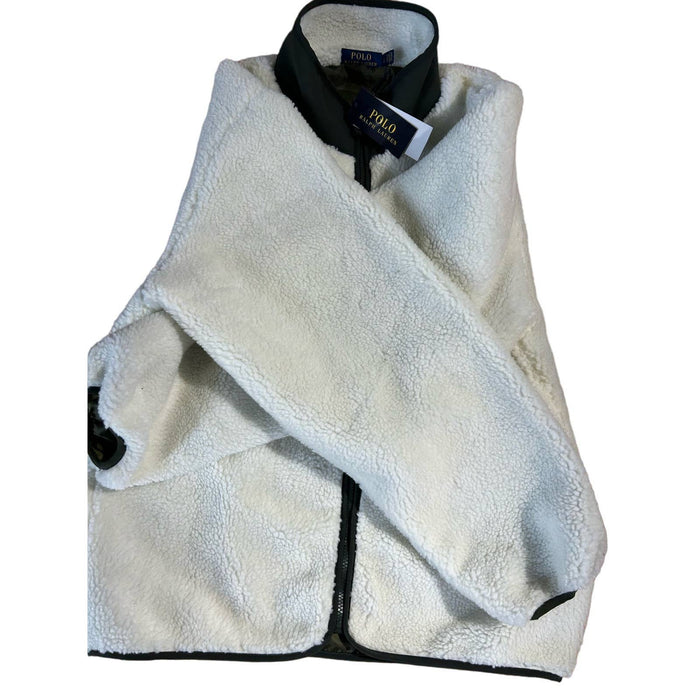 POLO Ralph Lauren Men's Full-Zip PONY Sherpa Fleece Jacket in cream (LARGE)-NWT