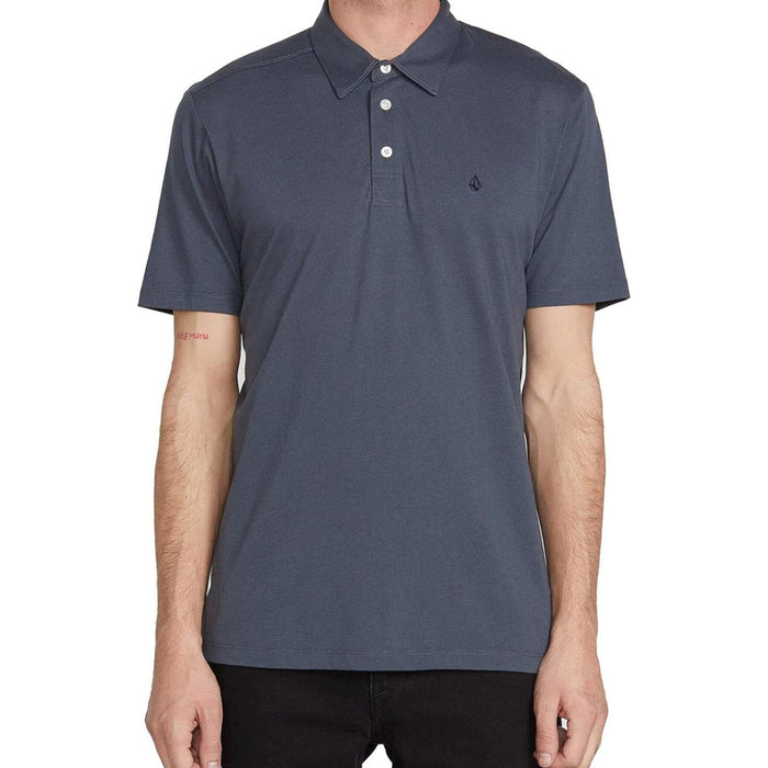 Volcom Men's Banger Short Sleeve Blue Polo Shirt Size L Classic Style * M1213