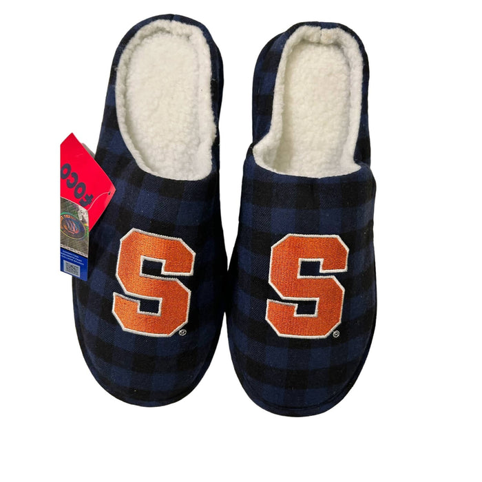 FOCO Men's Syracuse NCAA Sherpa Memory Foam Slippers XL 13/14
