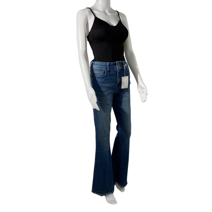 Closette Chic Sneek Peek Wide Leg Denim Jeans - Size 7/W28 Retro Style wom 223
