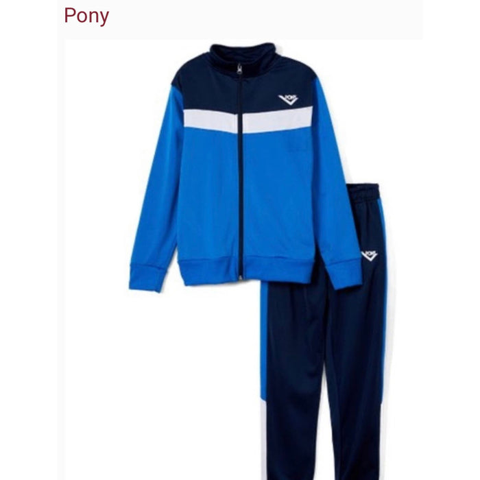 "Pony Children's Color Block Track Jacket and Pants - Victoria Blue, Size 4"  K3  *