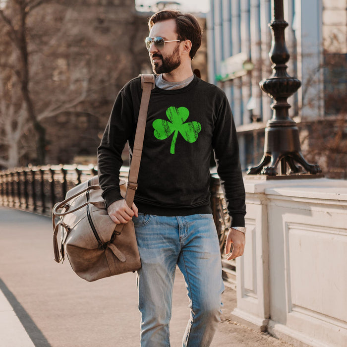 Irish Clover Long Sleeve Pullover Graphic Crewneck Sweatshirt