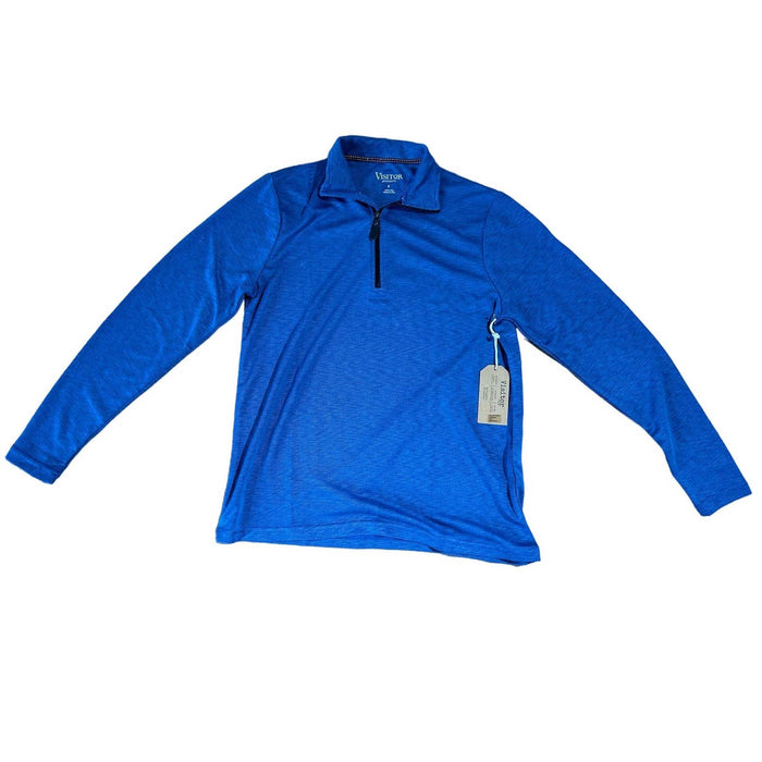 Visitor Premium Modal Quarter Zip Polo Sweater Classic Fit Size men's Small blue