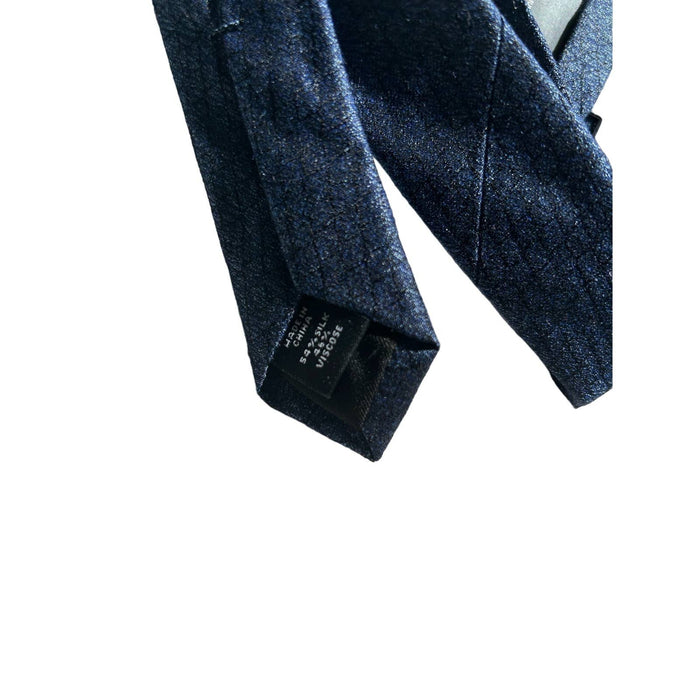 Murano Slim 3” Dark Blue Silk Box Scale Pattern Tie