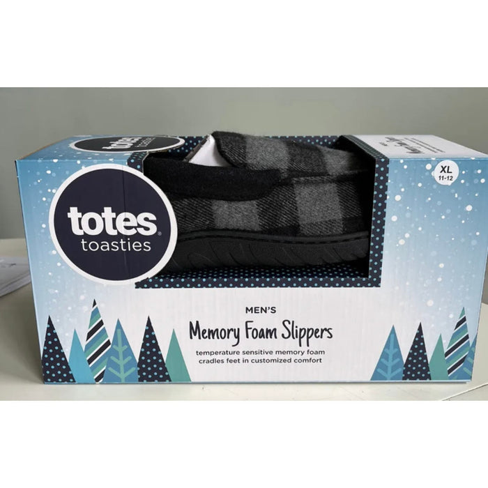 Totes Toasties Checkered Memory Foam Slippers - Men's Size 9-10