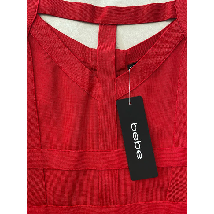 Bebe Bandage Mini Cutout Dress - Red - Size Medium* Confidence-Boosting WD44