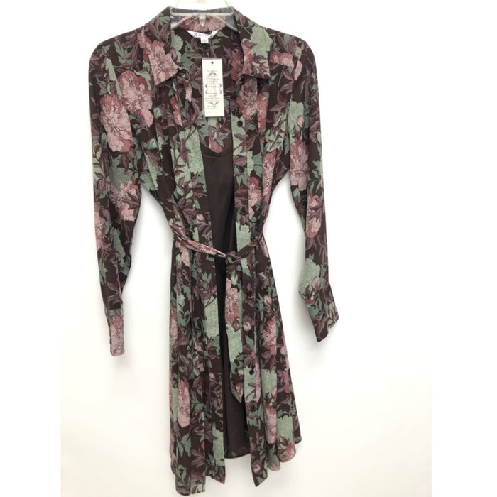 Nanette Lepore Women's Long Sleeve Print Wide Body Pleated Dress Sz 10 * ND07