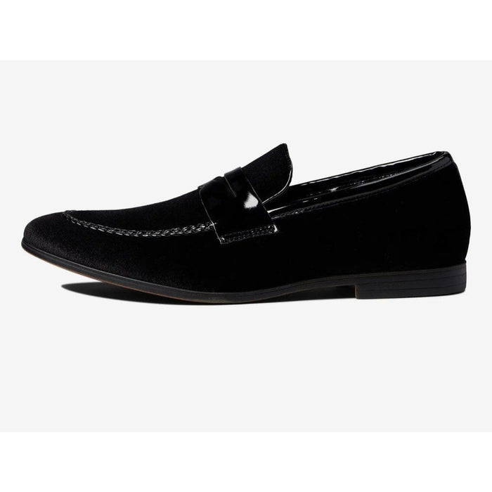 Steve Madden 11 / Black / Leather/Suede Steve Madden Men's Crescent Velvet Penny Loafer, Size 11