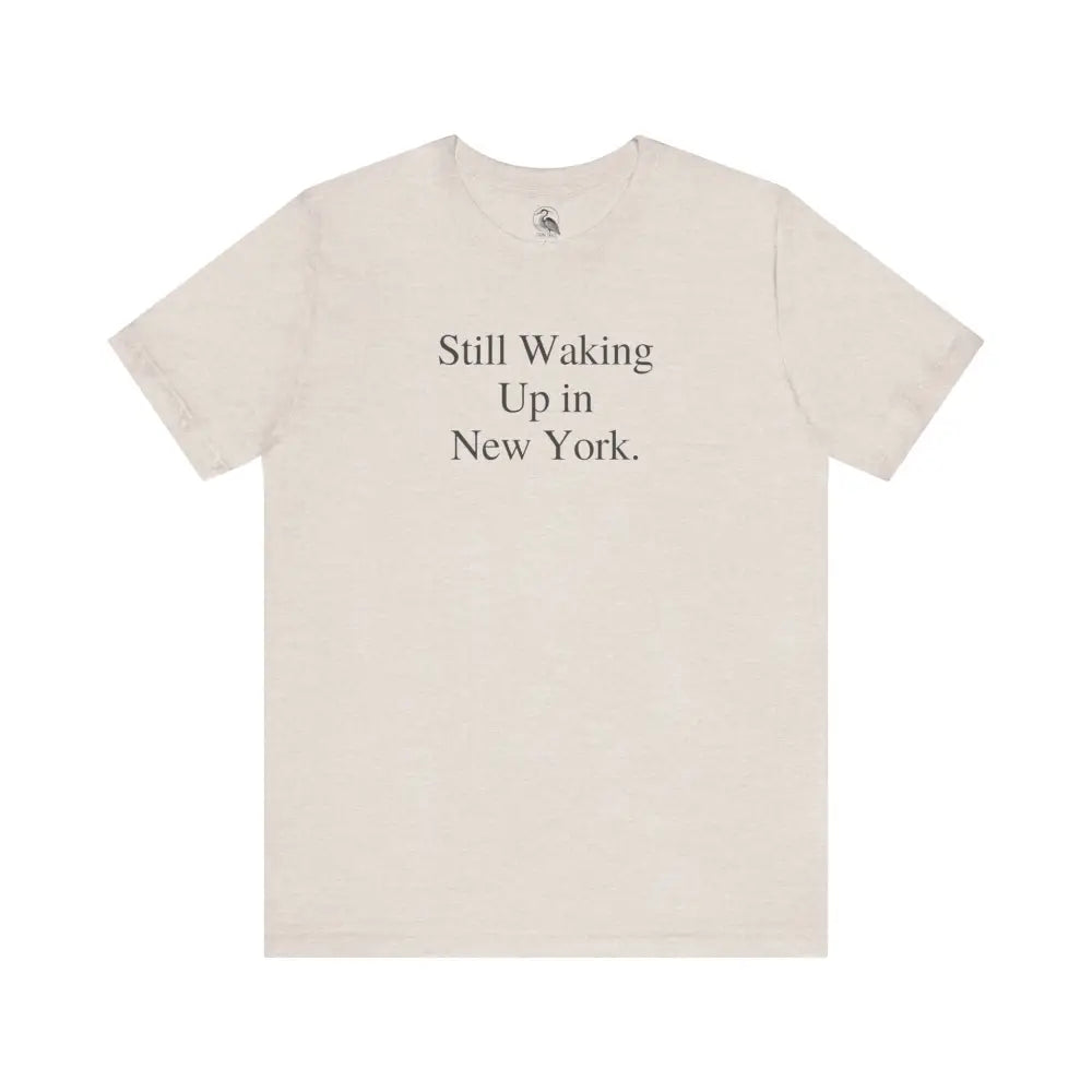 Off-white minimalist Bella Canvas crew neck NYC tee Still Waking Up in New York