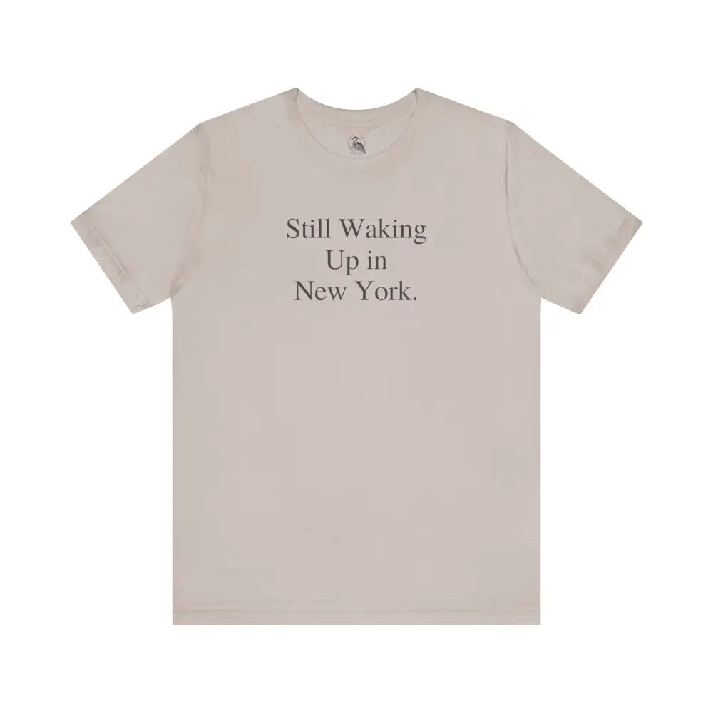 Light beige minimalist Bella Canvas York tee shirt NYC graphic