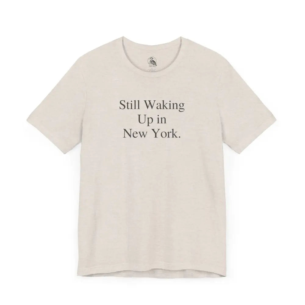 Light beige minimalist Bella Canvas York tee shirt NYC