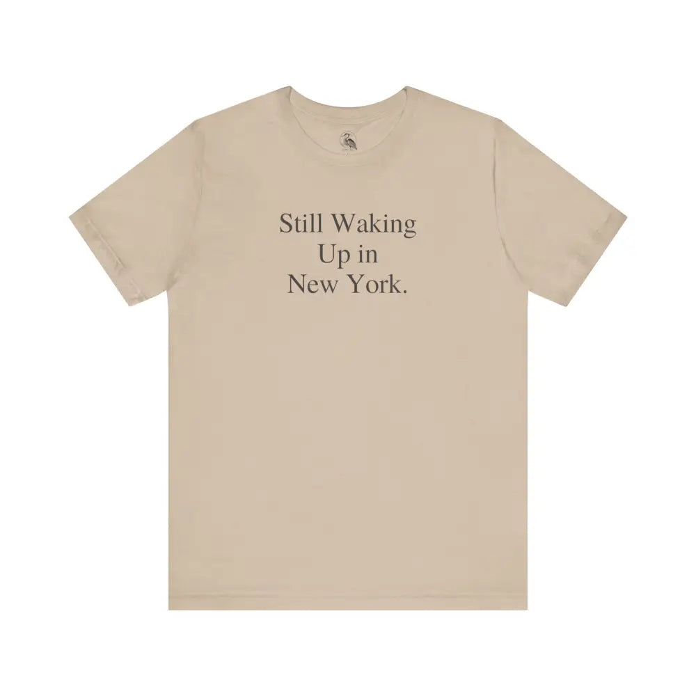 Light beige minimalist Bella Canvas York tee shirt NYC crew neck