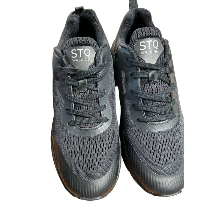 STQ 9 / Black "STQ Women's Walking Shoes - Slip On Mesh Sneakers, Size 8, Lightweight & Comfortable"