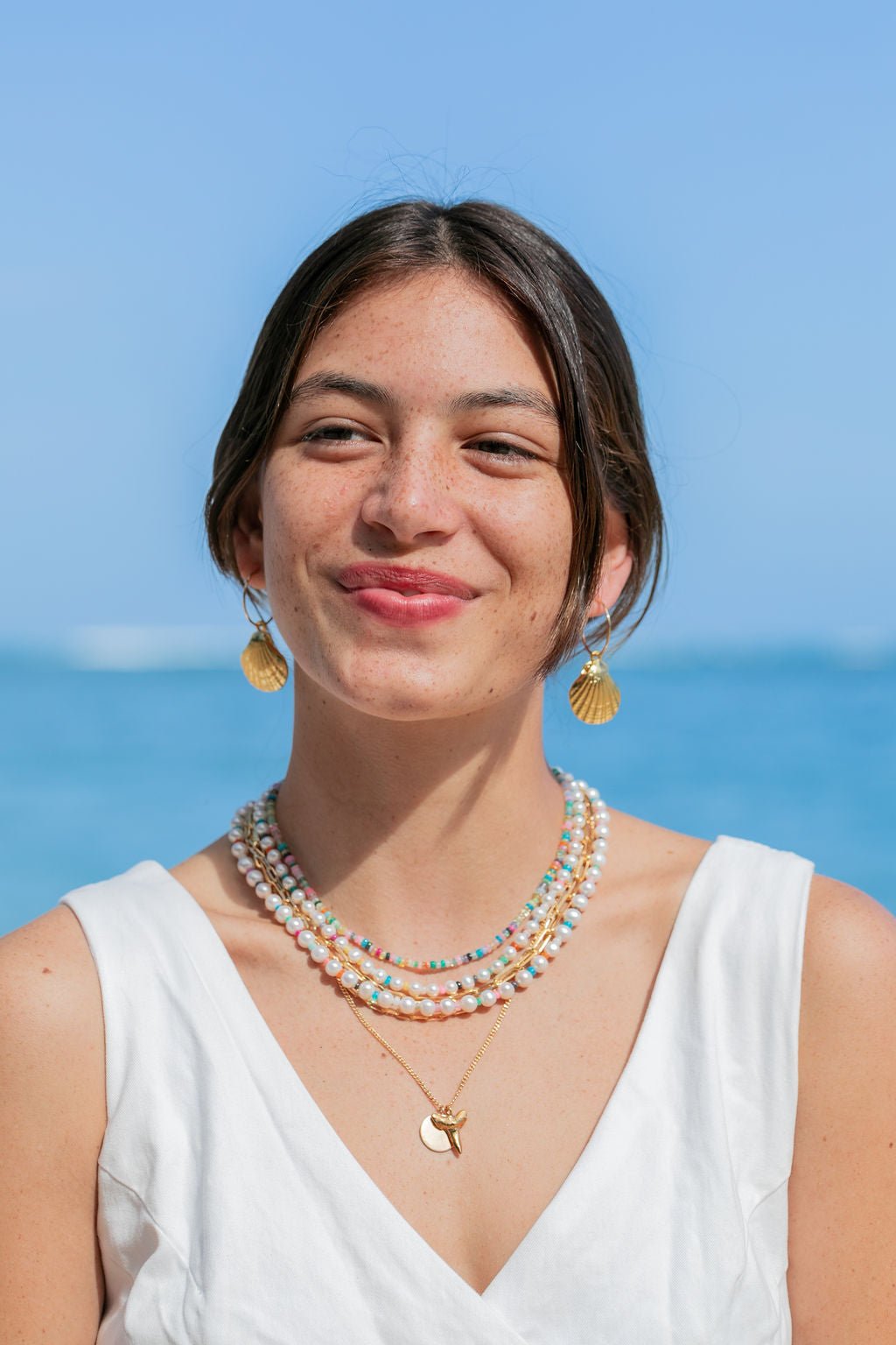 Stunning Rainbow Mixed Opal Necklace - Kalei 14k Gold Filled Resort Jewelry - Triniskies