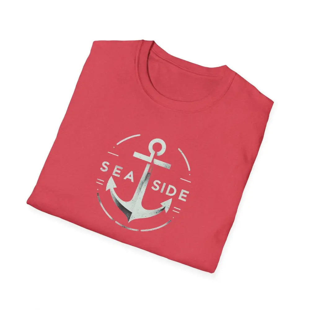 Red Nautical Seaside Anchor Unisex Soft-Style T-Shirt