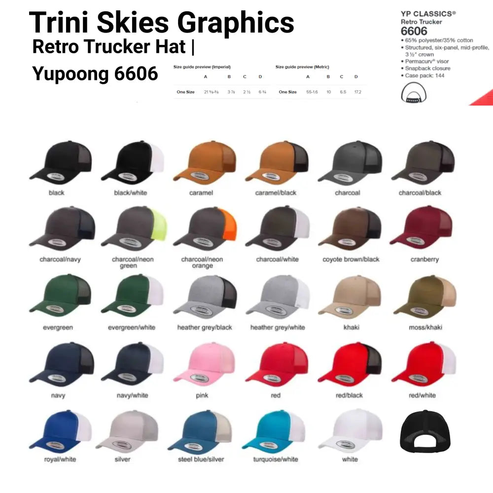 Trini Skies Sunday Funday Embroidered Mesh Trucker Hats in Various Colors