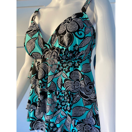 Swim Solutions NEW SWIM SOLUTIONS Floral Swim Tankini Size 12 Stylish* Bust Support wom220