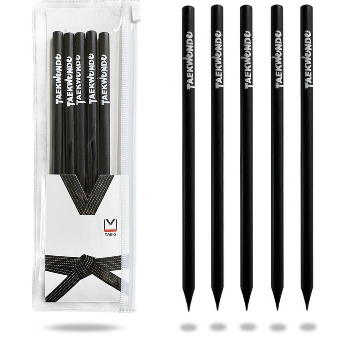 Tae-S TAE-S Taekwondo Wooden HB Pencils with White Clear PVC Case sporting gear