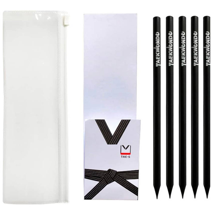 Tae-S TAE-S Taekwondo Wooden HB Pencils with White Clear PVC Case sporting gear