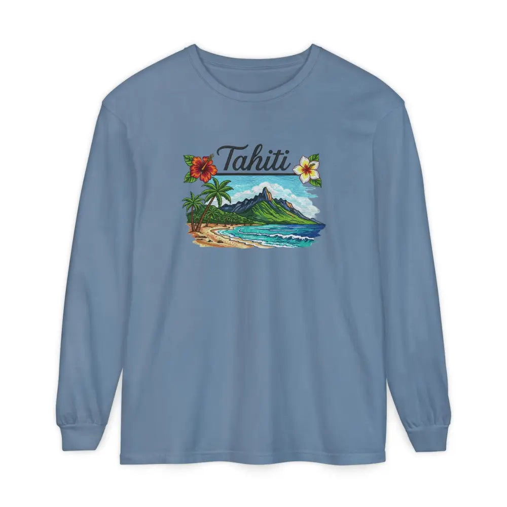 Tahiti Comfort Colors long sleeve tropical graphic shirt