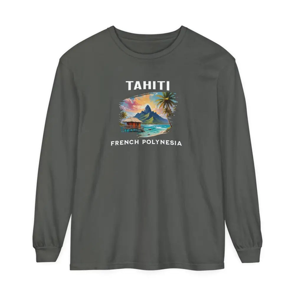 Granite Tahiti French Polynesia long sleeve graphic t-shirt – Pacific island travel tee