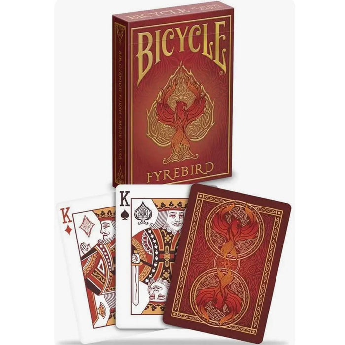 Terry Bicycles Bicycle Playing Cards FYREBIRD Deck Premium Gold Foil Tuck Case Red Fire Custom