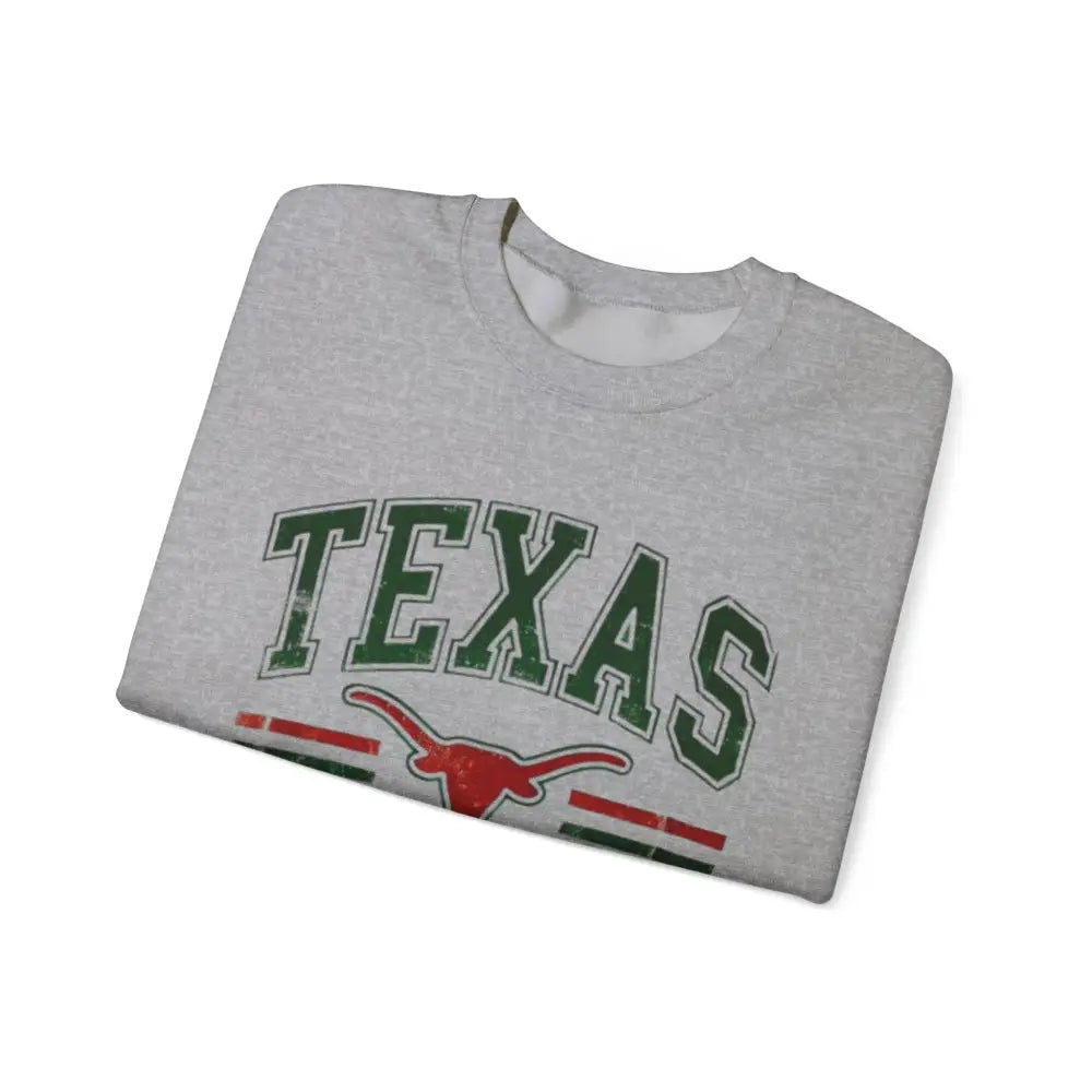Texas Pride Folded Gray Long-Sleeve T-Shirt with Longhorn Logo