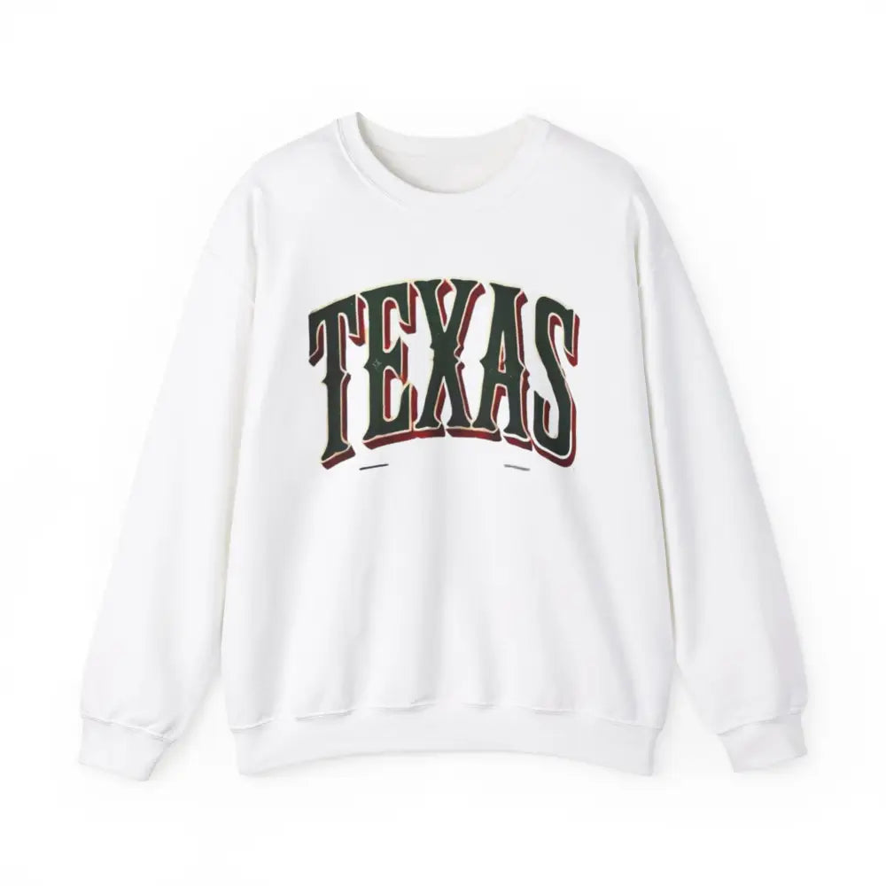 Texas Spirit unisex crewneck sweatshirt with arched TEXAS lettering