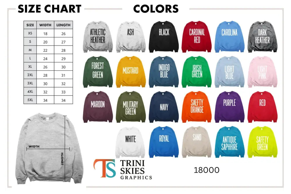 Mountain crewneck sweatshirt with desert highway graphic in various colors and sizes