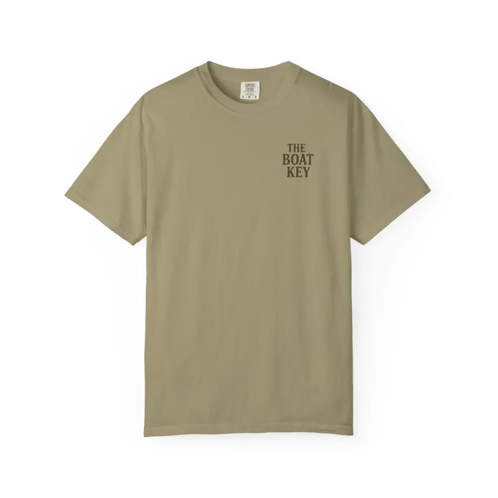Light brown vintage-style Boat Key tee with The Boat Key graphic