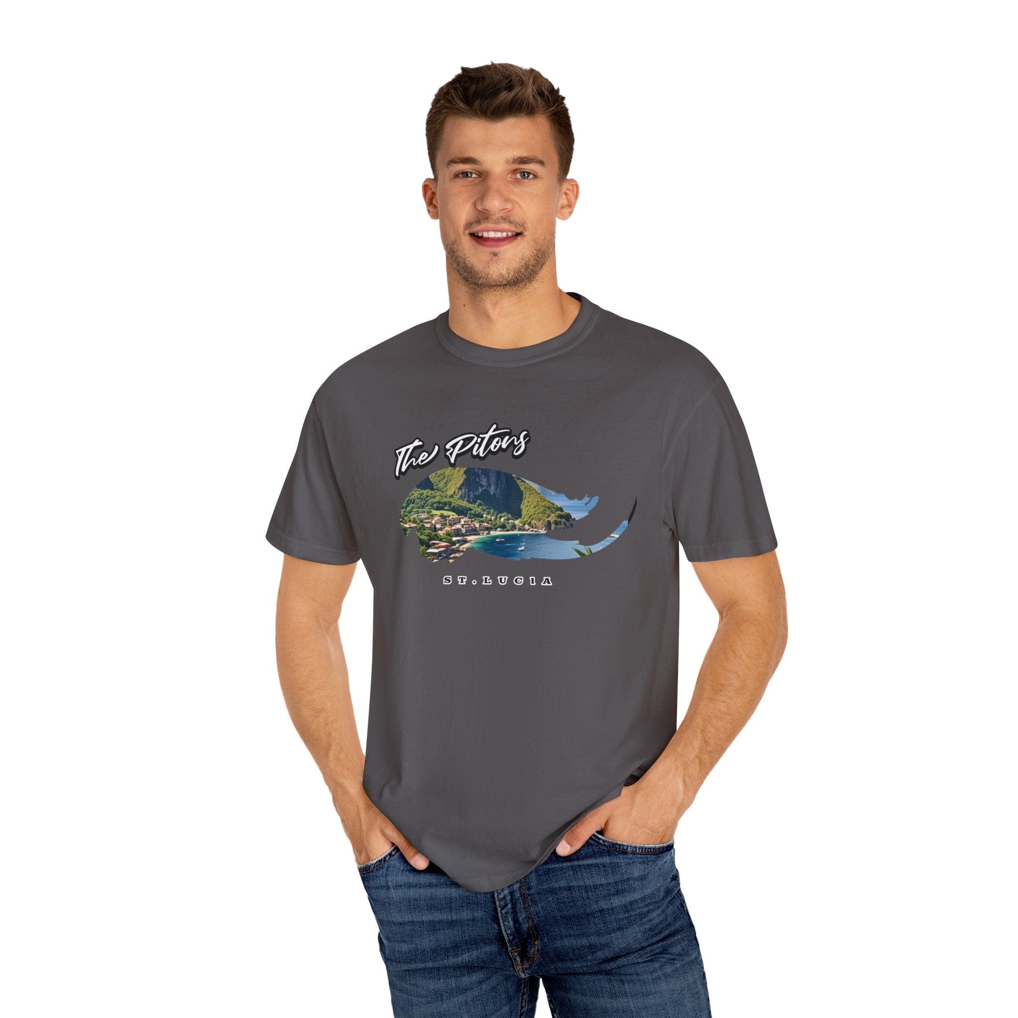 The Pitons, St. Lucia T-Shirt Comfortable Casual Travel Outdoor Adventure Shirt - Triniskies