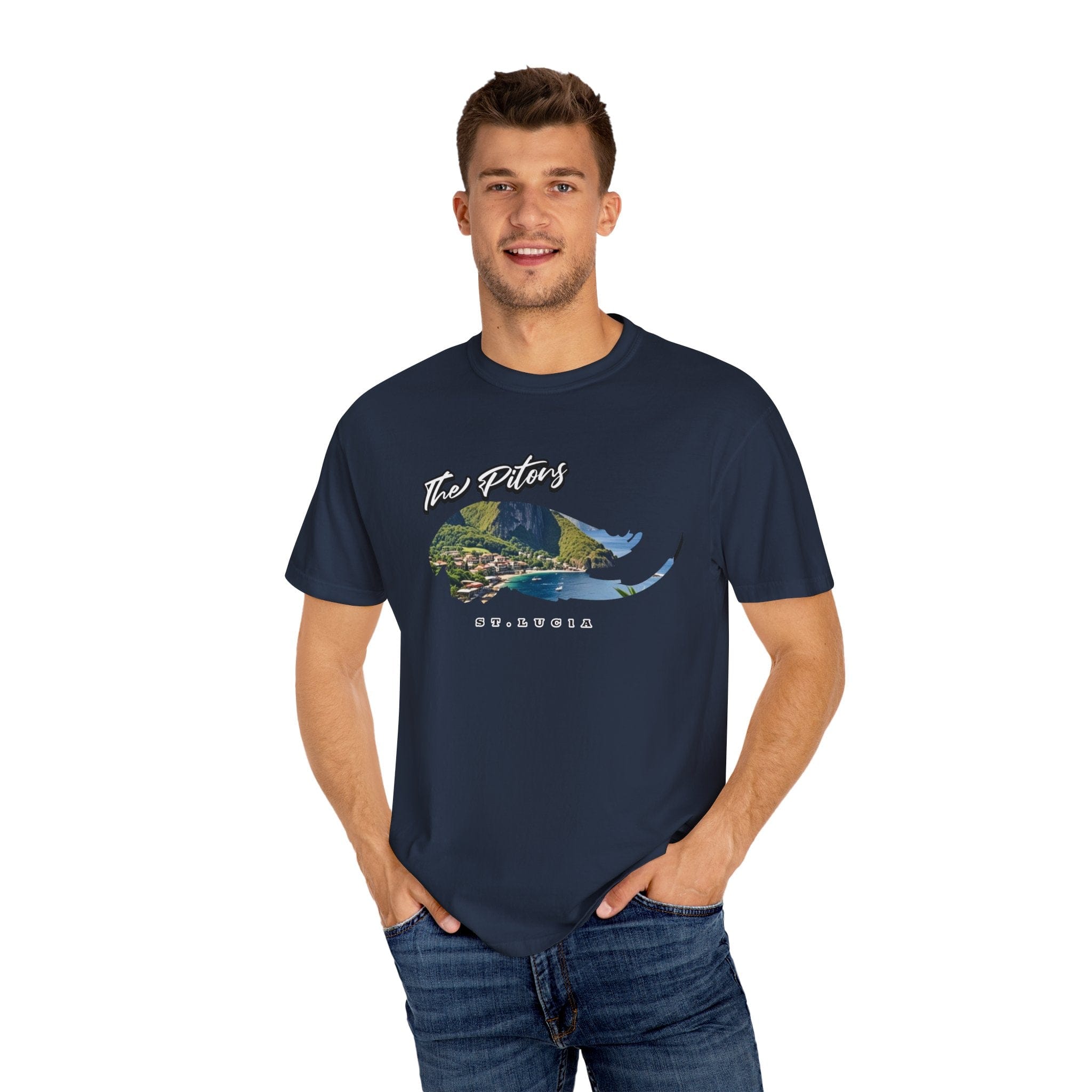 The Pitons, St. Lucia T-Shirt Comfortable Casual Travel Outdoor Adventure Shirt - Triniskies