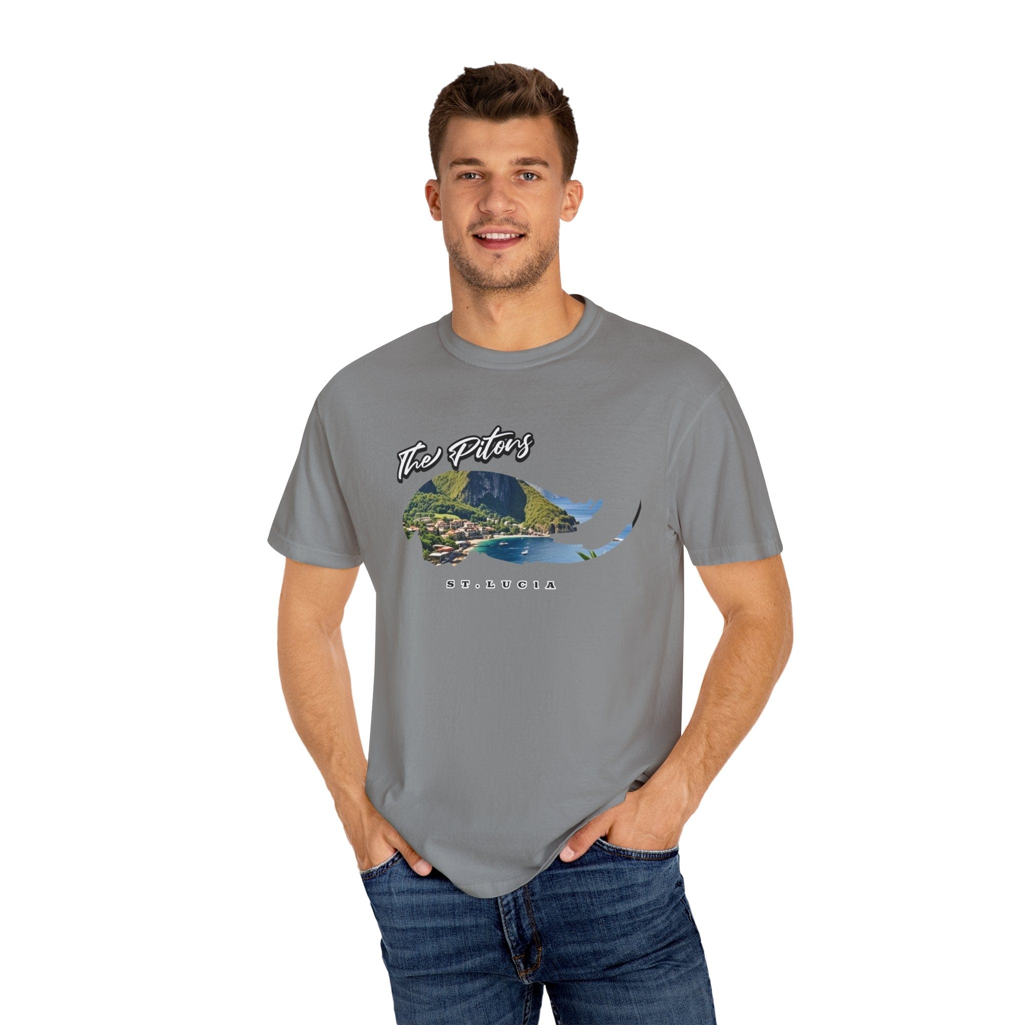 The Pitons, St. Lucia T-Shirt Comfortable Casual Travel Outdoor Adventure Shirt - Triniskies