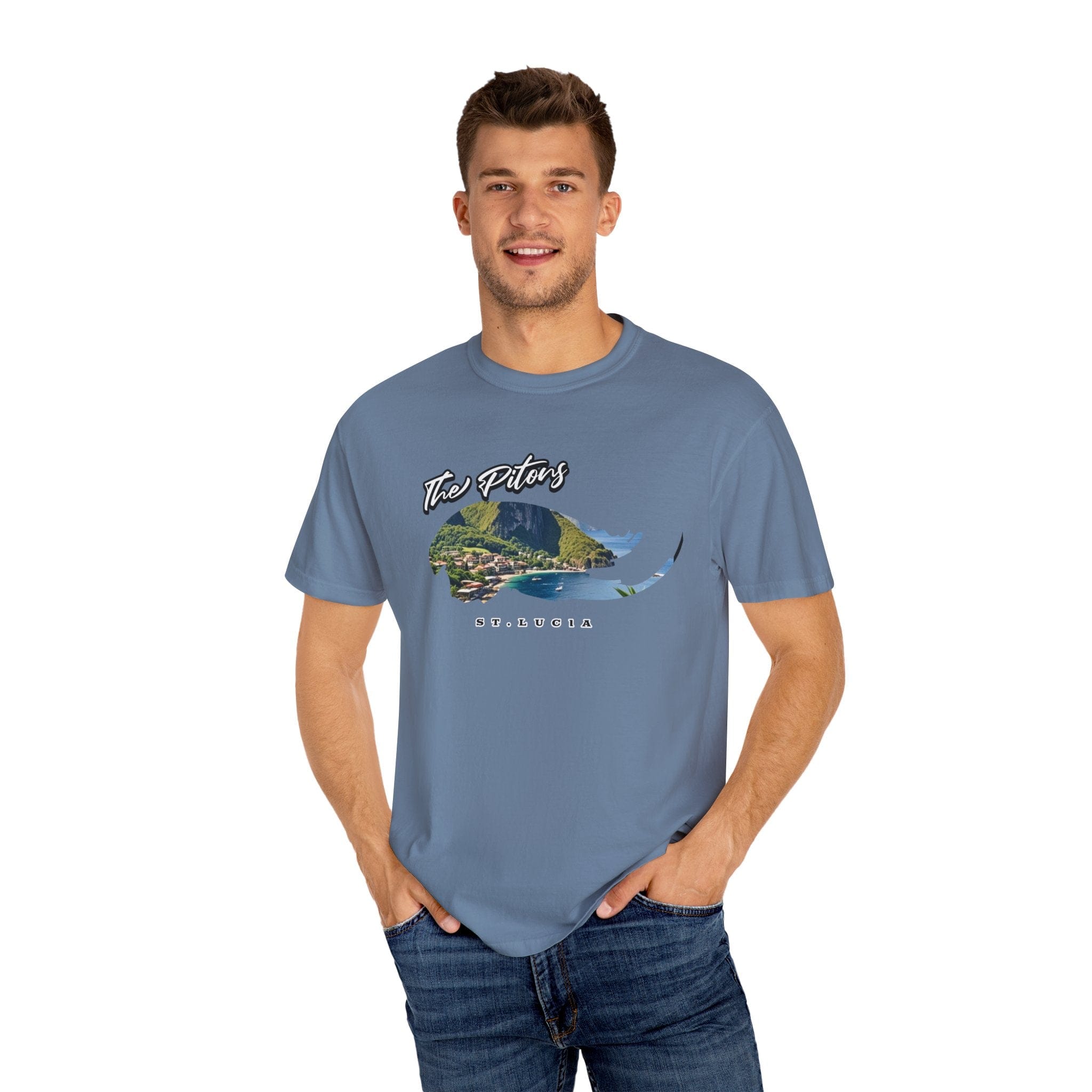 The Pitons, St. Lucia T-Shirt Comfortable Casual Travel Outdoor Adventure Shirt - Triniskies