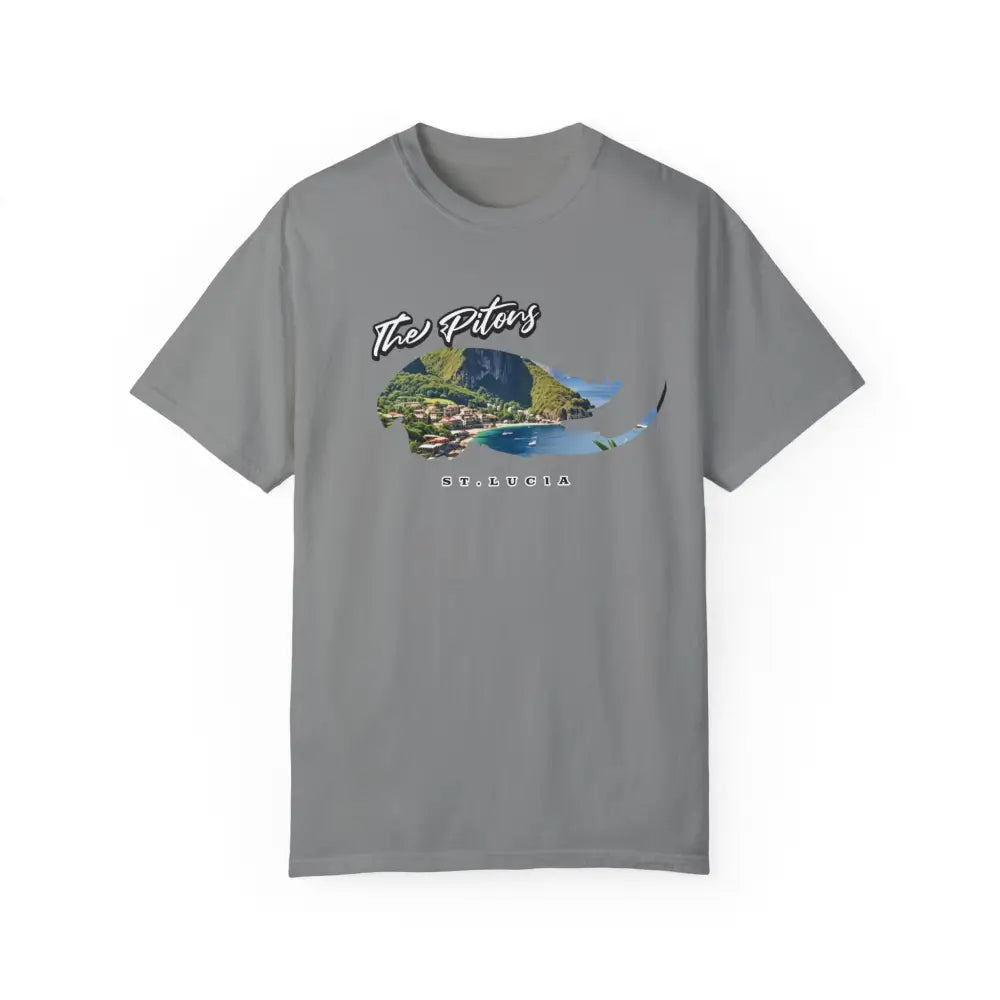 Granite St. Lucia Pitons scenic island graphic t-shirt – Caribbean travel tee unisex