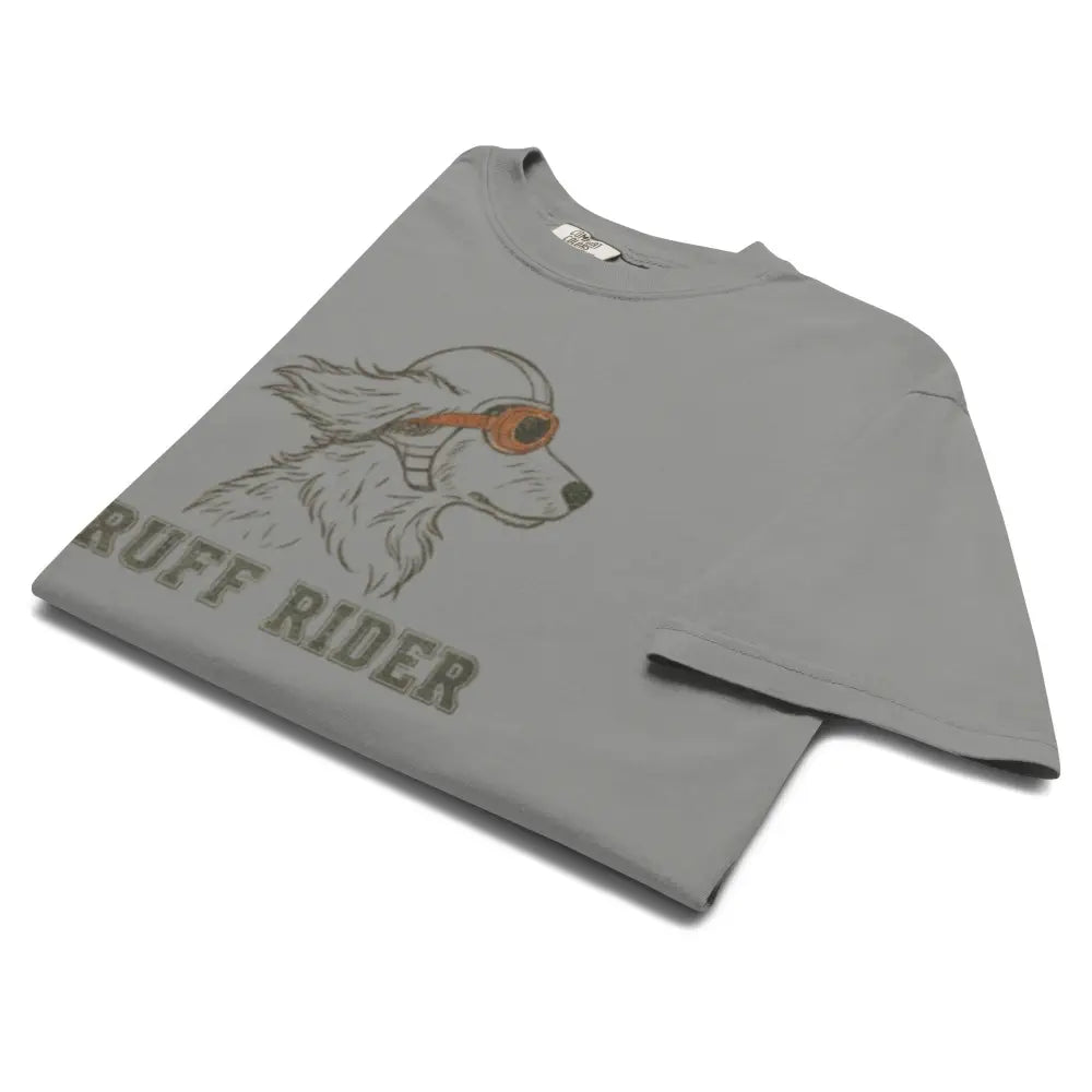 Funny Dachshund tee with long dog and short attention span graphic on gray cotton t-shirt