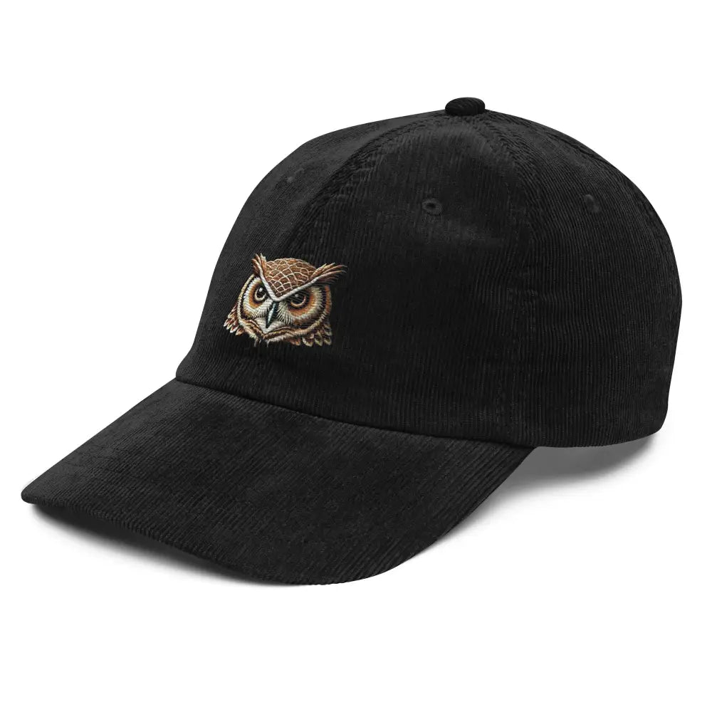 Trini Skies wise owl embroidered vintage corduroy baseball cap