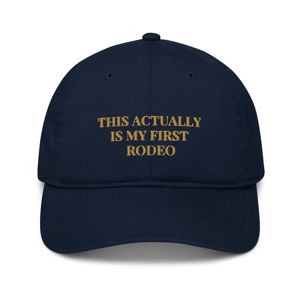 Trini Skies navy blue cotton embroidered baseball cap