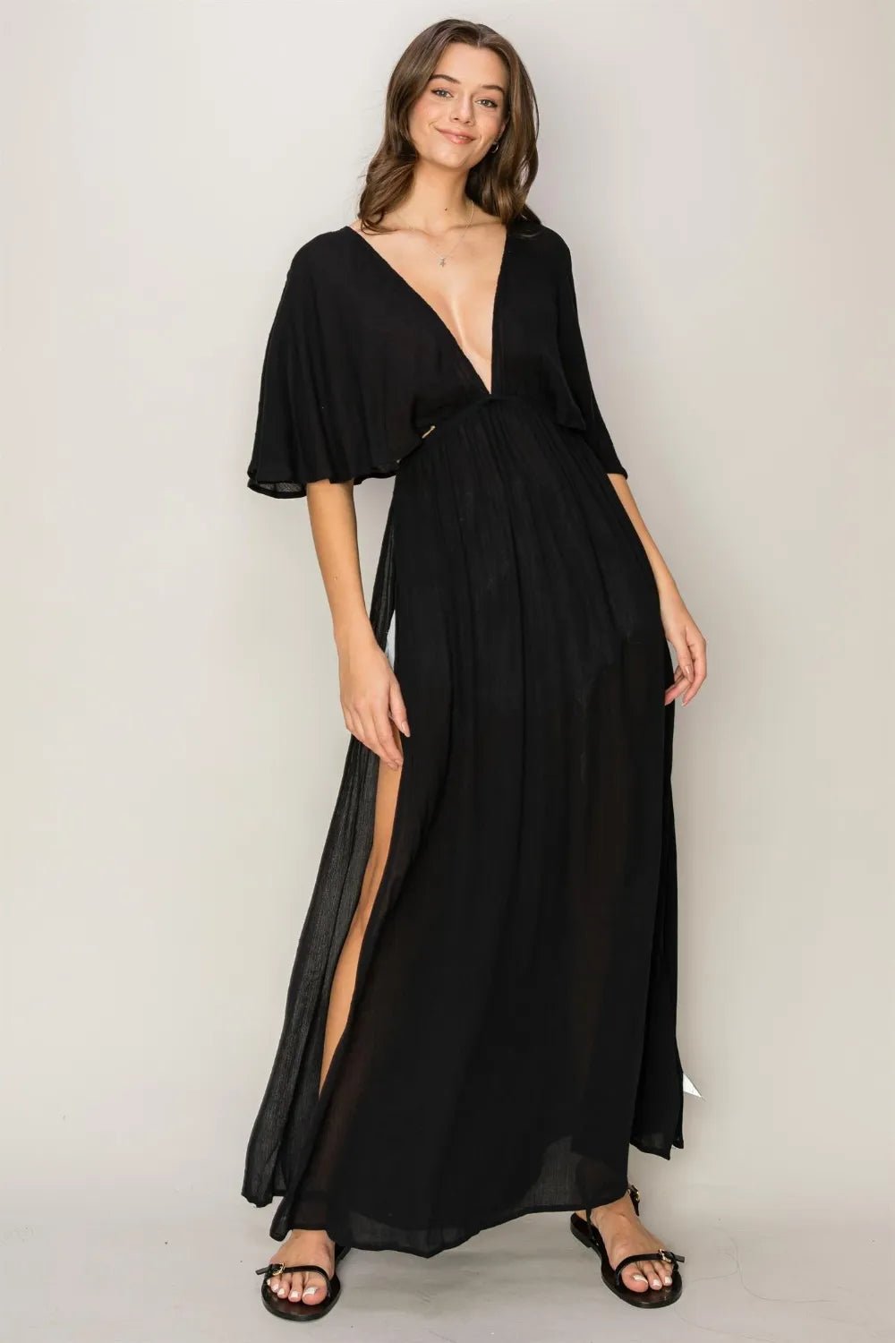 Tie Back Black Maxi Cover - Up Dress – HYFVE Exclusive - Triniskies