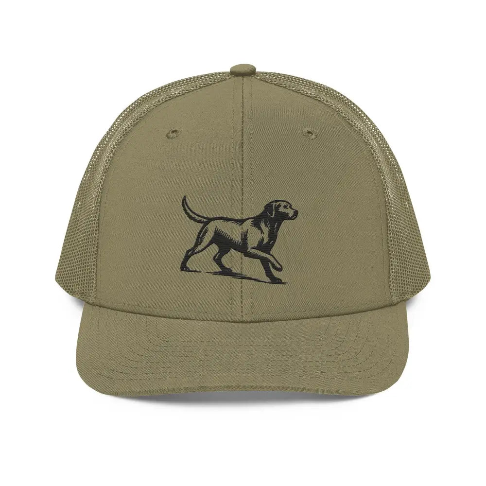 Timeless Labrador Retriever embroidered corduroy cap with black dog design
