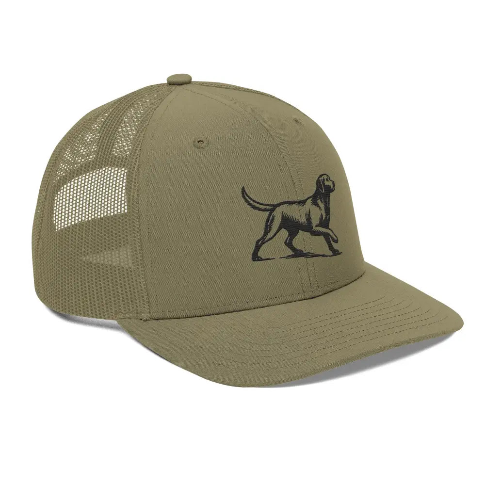 Timeless Labrador Retriever embroidered corduroy cap with black dog graphic