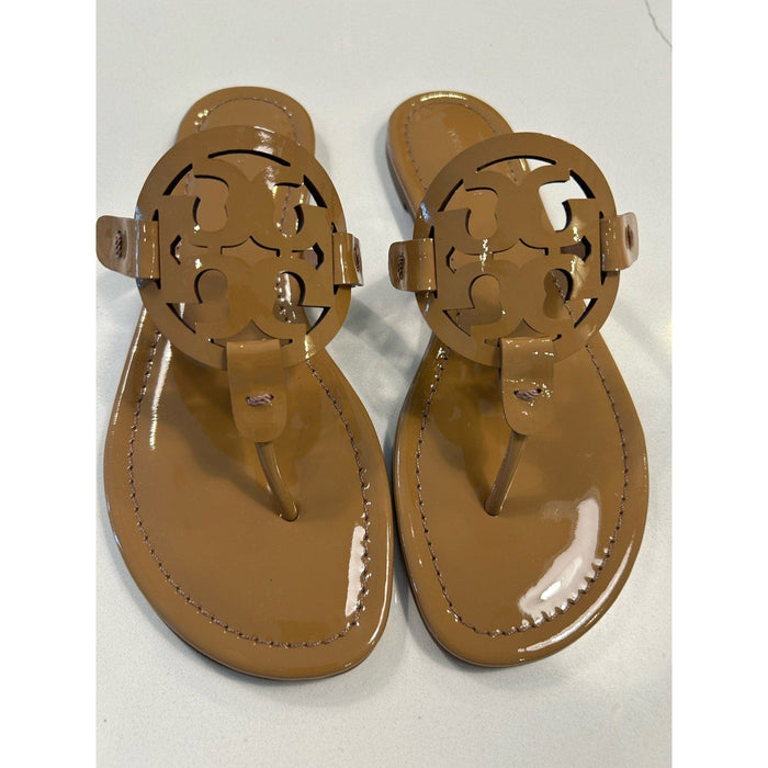 Tory Burch Tory Burch Women's Miller Thong Sandals, Size 6 Leather Footbed and Logo Strap