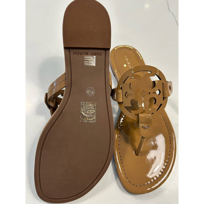 Tory Burch Tory Burch Women's Miller Thong Sandals, Size 6 Leather Footbed and Logo Strap