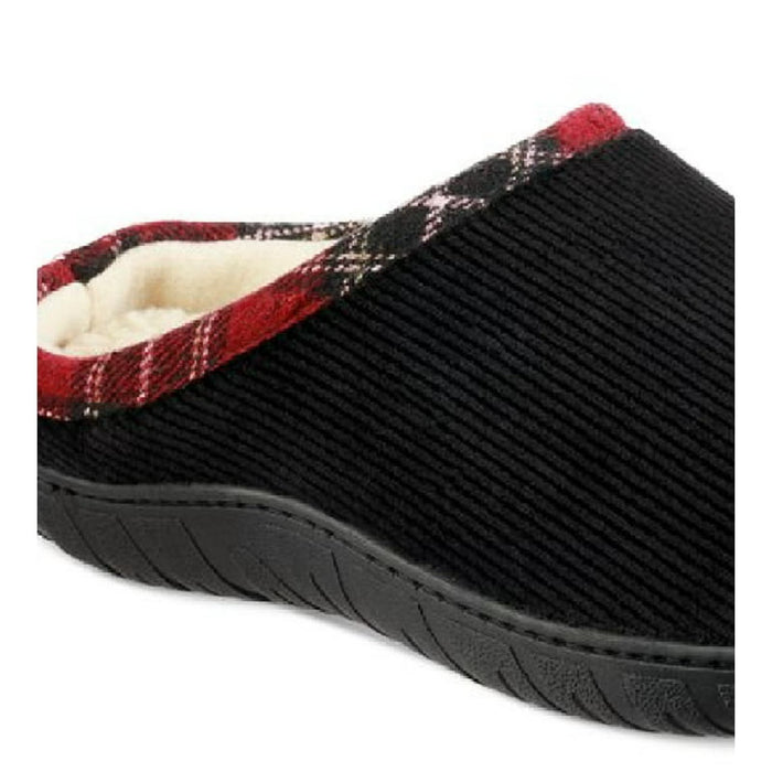 Totes 11-12 / Black Totes Men's Corduroy Hoodback Slippers Black Size XLarge 11-12