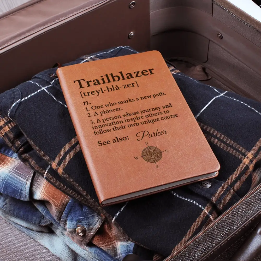 Personalized Trailblazer Journal with compass design