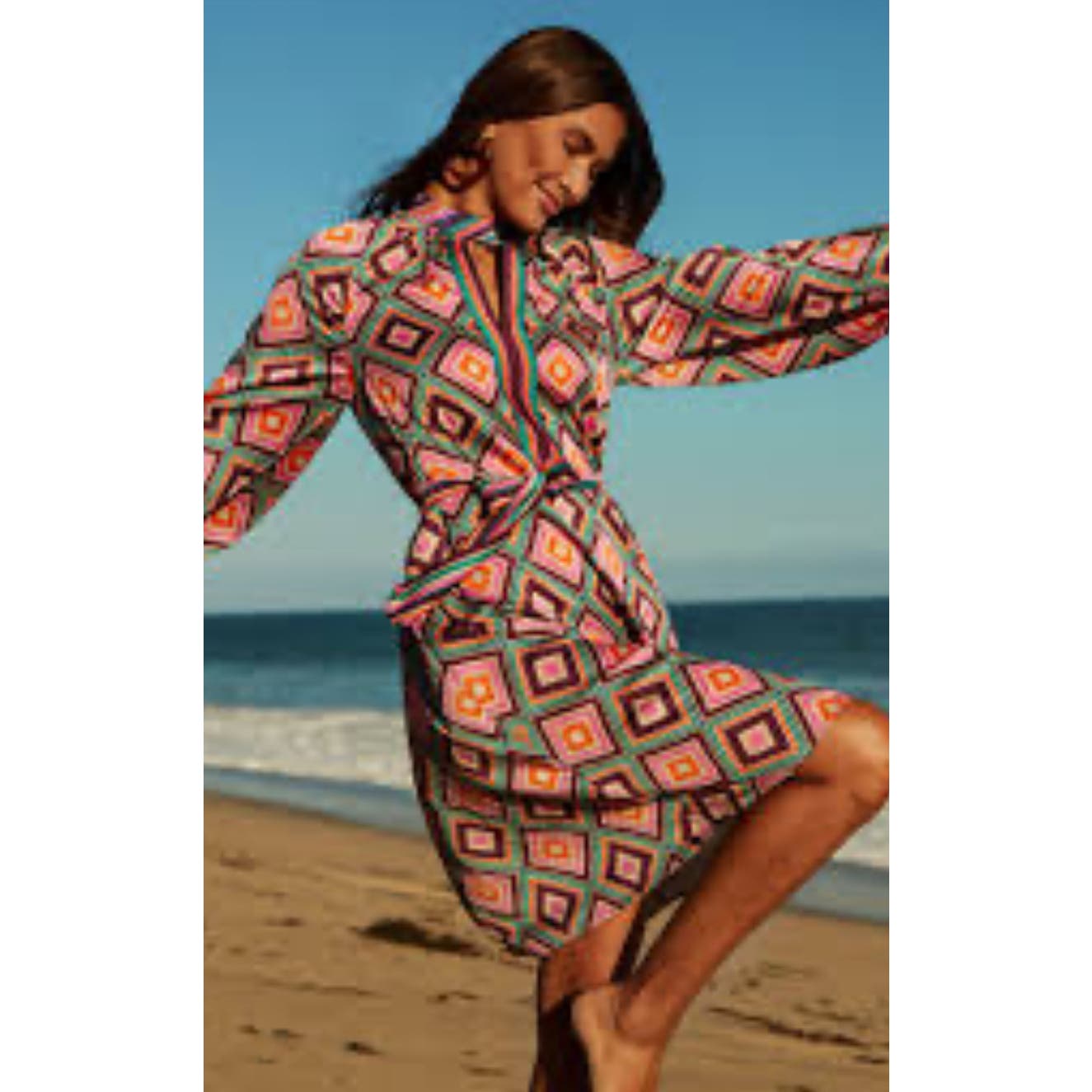 Trina Turk Sunburst Dress - Drapery Shirtdress Size XS * W1317 - Triniskies