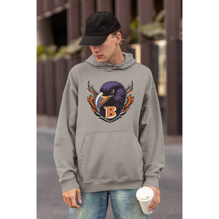 Trini Skies Baltimore Fierce Unison of Ravens Oriole Bird Long Sleeve Hoodie Fan Sweatshirt